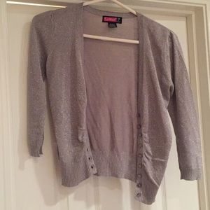 3/4 sleeve metallic sweater
